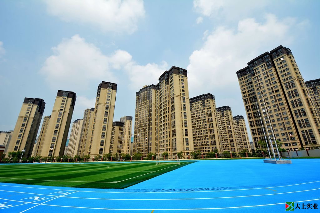 萬(wàn)科城民主小學(xué)校區(qū)藍(lán)色操場(chǎng)彎道