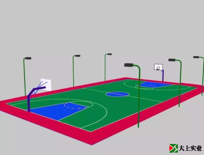 籃球場(chǎng)硅pu施工效果圖