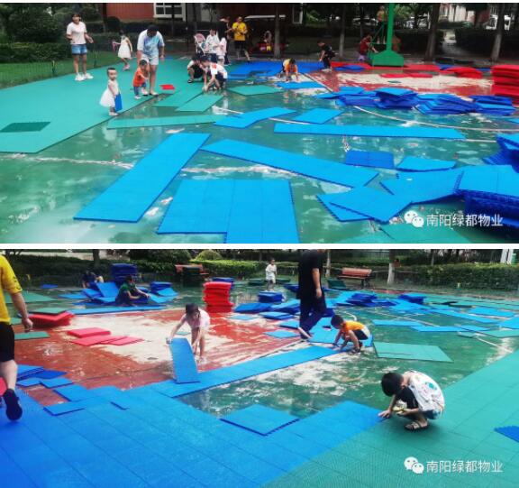 鋪上新拼裝地面，有沒有很漂亮呀！