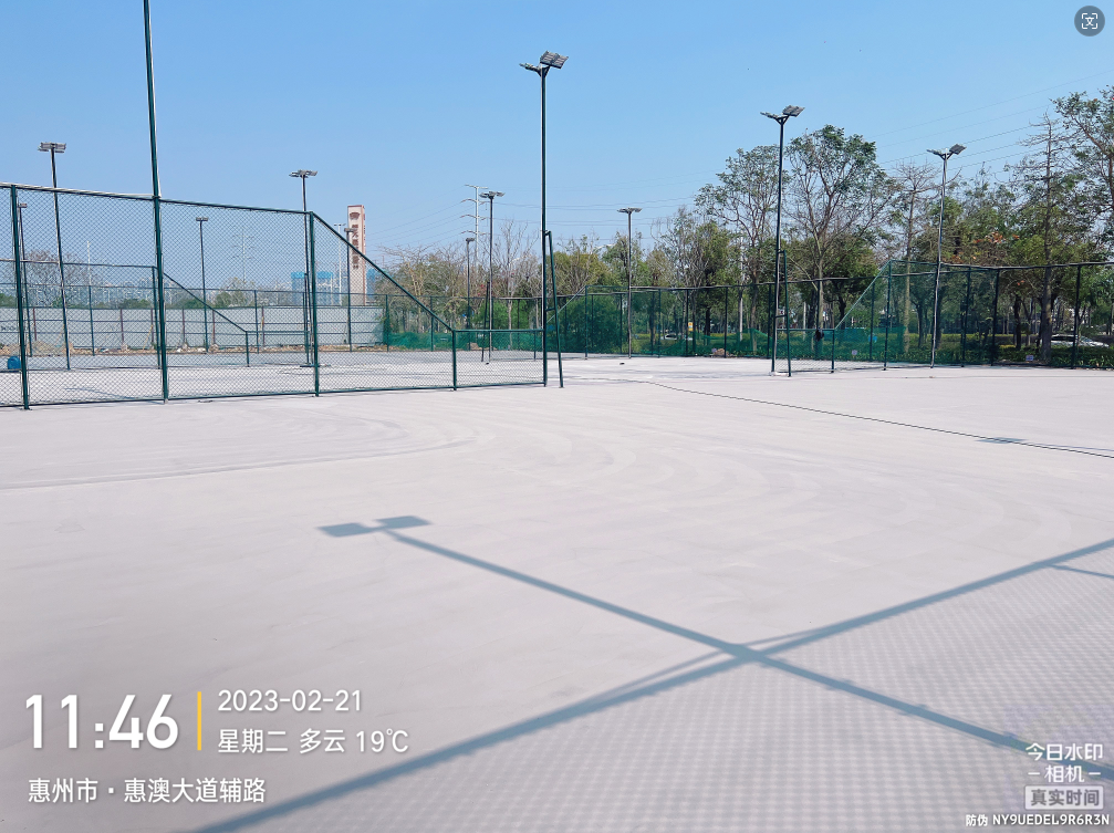 惠州網(wǎng)球場(chǎng)基礎(chǔ)、圍網(wǎng)、燈具、球場(chǎng)面層整體施工工程